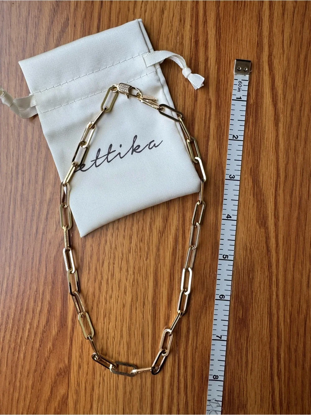 Ettika Gold Link Necklace with Jeweled Clasp - Picture 4 of 4